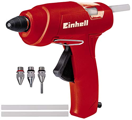 Einhell Pistolet do klejenia na gorąco TC GG 30 (posuw mechaniczny, okienko, pałąk, w zestawie standardowa, płaska, przedłużająca, 3 sztyfty kleju) - obrazek 1