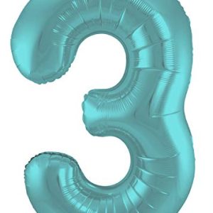 Folat Balon foliowy Cyfra 3 Pastelowy Aqua Metaliczne Mat 86 cm Folat Balon foliowy Cyfra 3 Pastelowy Aqua Metaliczne Mat 86 cm