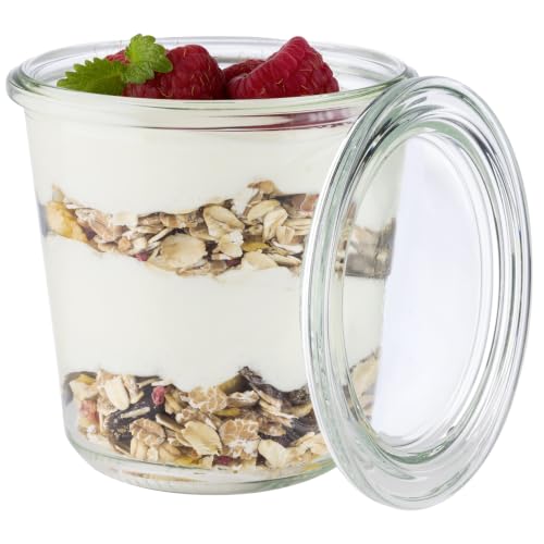APS zestaw 6 oryginalnych szklanek WECK 290 ml z pokrywką Ø 9 cm/wysokość cm/forma nadproża