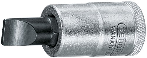 Gedore is 19, 6 końcówek wkrętakowych 1/2" płaski 10x1,6 mm - obrazek 1