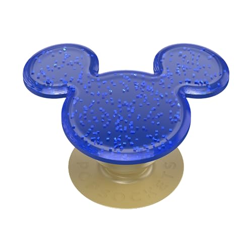 PopSockets uchwyt na telefon z rozszerzaną podpórką, do telefonu, Disney, błyszczący brokat, granatowy, Glt Mickey - obrazek 1
