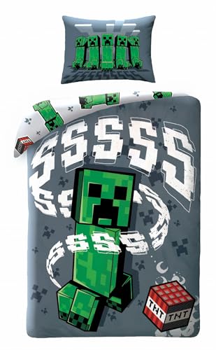 Halantex Minecraft Pościel Bawełniana 140×200 cm – MNC-324BL
