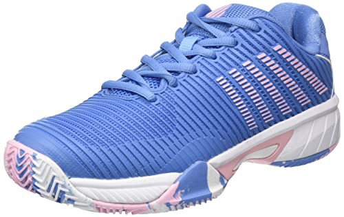 K Swiss Dziewczęce buty tenisowe Hypercourt Express 2 Hb, Silver Lake Blue White Orchid Pink, 39 eu