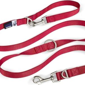 Adjustable Leash Nylon Red M
