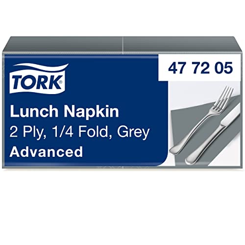 Tork 477205 serwetki obiadowe szare / 2 warstwowe na małe potrawy lub przekąski 10 x 200 (2000) papierowe/najwyższa jakość 32,6 33 cm (szer. dł.) składane 1/4 - obrazek 1