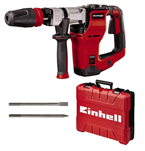 Einhell Młot Udarowy Te Dh 12 (1050 W, J, Uchwyt Narzędziowy Sdsmax, Tłumiący Drgania, Elastyczny Regulowany Dodatkowy Uchwyt, 4 M Kabel Gumowy, Dłuto i Płaskie, E Box) - obrazek 1