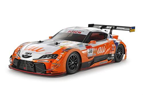 Tamiya 58703 1:10 RC au Tom’s GR Supra (TT 02) zdalnie sterowany samochód, pojazd RC, budowa modeli, zestaw do montażu, model zestawu, nielakierowany