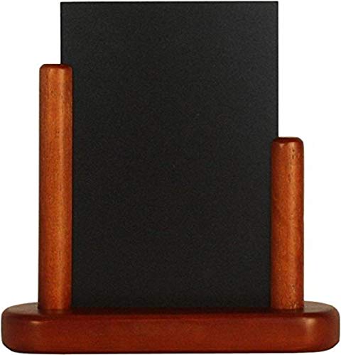 Securit 10 x 15 cm lakierowane wykończenie elegancki mały blat stołu menu kreda tablica mahoń - obrazek 1