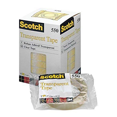 Scotch Taśma klejąca marki w opakowaniu cukierków, 15 mm x 66 m, 10 sztuk, przezroczysta akrylowa