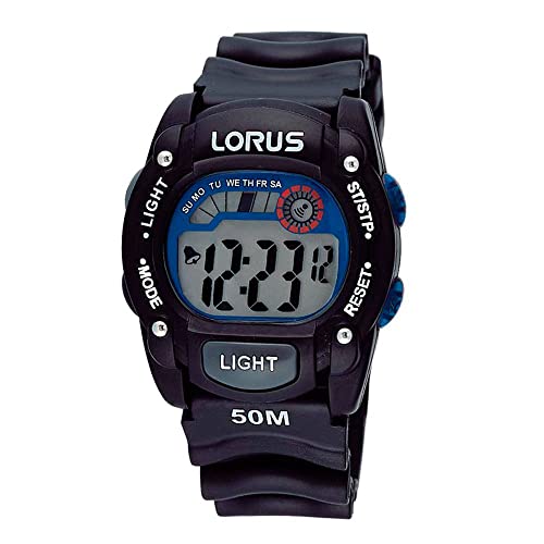 Lorus Sportowy zegarek męski chronograf stal szlachetna i tworzywo sztuczne z paskiem uretanowym R2351AX9, Pasek