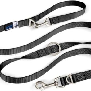 Curli Smycz dla psa przepinana czarna Nylon M