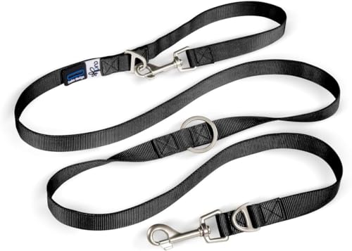 Curli Smycz dla psa przepinana czarna Nylon M Curli Smycz dla psa przepinana czarna Nylon M