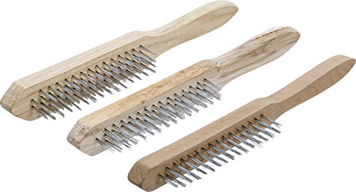 BGS Diy 85815 Zestaw szczotek drucianych drewniany trzonek 2 , 3 4 rzędowe szt. - obrazek 1