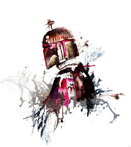 Komar Star Wars flizelina fototapeta Watercolor Boba Fett rozmiar: 250 x 280 cm (szerokość wysokość) pokój dziecięcy, tapeta dla dzieci, gwiezdne wojenne gwiazdy, IADX5 021 - obrazek 1