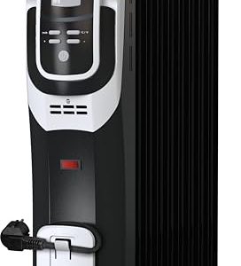 GRZEJNIK OLEJOWY ELEKTRYCZNY 2000W CZARNY LCD GUDE OR 2000 9 DT NA KÓŁKACH