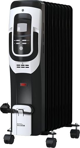 GRZEJNIK OLEJOWY ELEKTRYCZNY 2000W CZARNY LCD GUDE OR 2000 9 DT NA KÓŁKACH