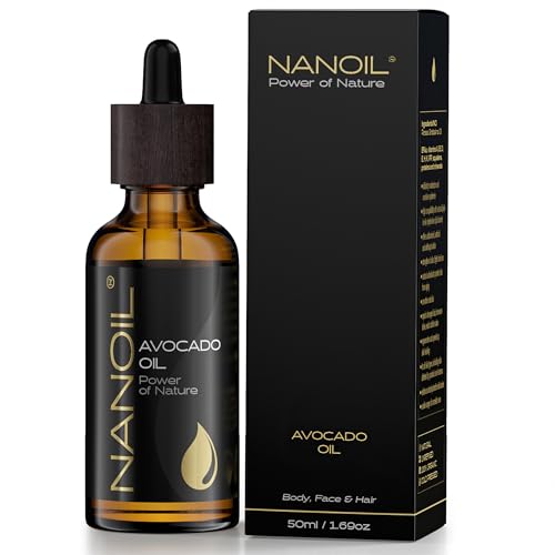 olejek z awokado Nanoil Avocado Oil 50 ml naturalny, zimnotłoczony i nierafinowany do pielęgnacji włosów, ciała twarzy
