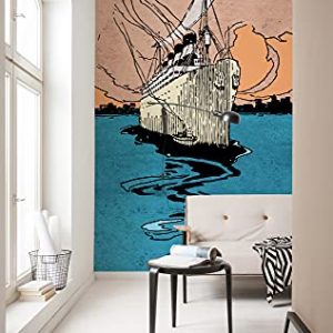 Komar Fototapeta z włókniny La Nave Rozmiar: 200 x 280 cm (szerokość wysokość) parownik, port, morze, pokój dziecięcy, tapeta IAX4 0023 Komar Fototapeta z włókniny La Nave Rozmiar: 200 x 280 cm (szerokość wysokość) parownik, port, morze, pokój dziecięcy, tapeta IAX4 0023