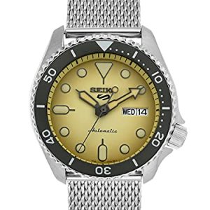 Seiko Męski analogowy zegarek automatyczny z paskiem ze stali nierdzewnej SRPD67K1, Off White, bransoletka Seiko Męski analogowy zegarek automatyczny z paskiem ze stali nierdzewnej SRPD67K1, Off White, bransoletka
