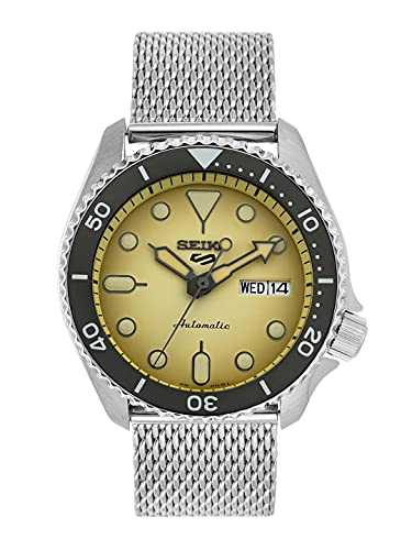 Seiko Męski analogowy zegarek automatyczny z paskiem ze stali nierdzewnej SRPD67K1, Off White, bransoletka - obrazek 1