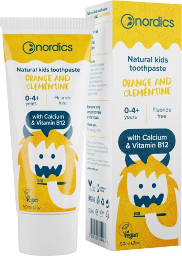 Nordics,Natural Kids Toothpaste pasta bez fluoru dla dzieci 0 4+ lat Pomarańcza i Klementynka 50ml - obrazek 1