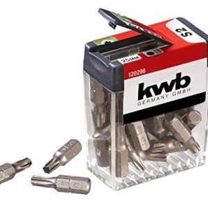 kwb Dozownik bitów Box 25 częściowy zestaw T25, wysokiej jakości bity Torx do precyzyjnej i profesjonalnej pracy
