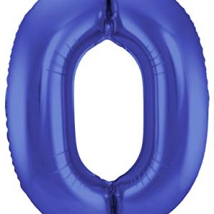 Balon foliowy, cyfra 0, 34′, niebieski