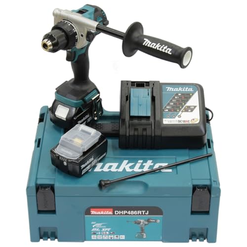 Makita LXT Wiertarka Bezszczotkowa – DHP486RTJ – Czarny/Niebieski – 18V