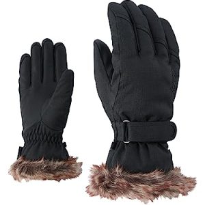 Ziener Damskie rękawiczki narciarskie KIM lady glove/do sportów zimowych ciepłe, oddychające, czarne (black stru), 6,5 Ziener Damskie rękawiczki narciarskie KIM lady glove/do sportów zimowych ciepłe, oddychające, czarne (black stru), 6,5