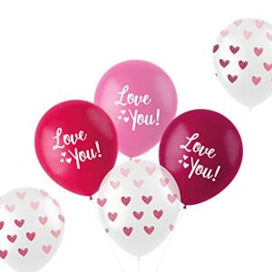 Folat 24885 Romantyczne dekoracyjne balony „Love You”, mieszanka różowych, 33 cm, 6 sztuk, lateksowe z helem na wesele, Walentynki lub Dzień Matki, różowe Folat 24885 Romantyczne dekoracyjne balony „Love You”, mieszanka różowych, 33 cm, 6 sztuk, lateksowe z helem na wesele, Walentynki lub Dzień Matki, różowe