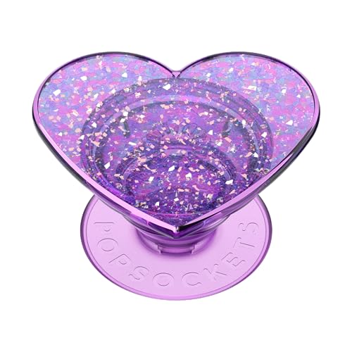 PopSockets uchwyt na telefon z rozszerzaną podpórką, do telefonu opalizujące konfetti marzycielskie serce - obrazek 1