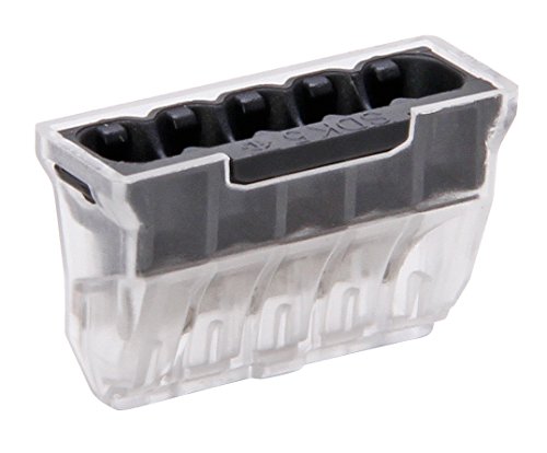 Kopp 55566400 zacisk wtykowy przezroczysty/ciemnoszary 5 biegunowy do sztywnych przewodów 1,5 2,5 mm² zawartość 10 sztuk