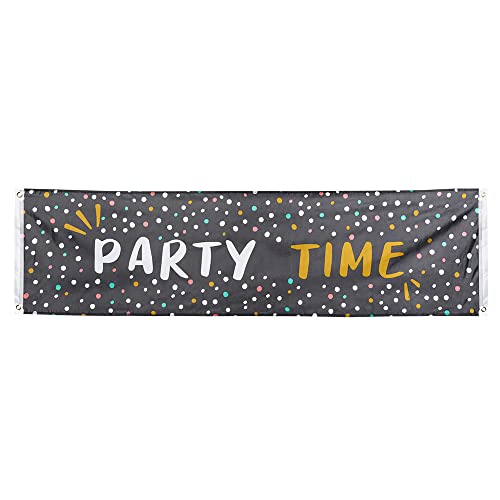 Boland 50353 Poliestrowy baner Party Time, 50 x 180 cm, dekoracja na imprez, sylwestra lub urodziny - obrazek 1