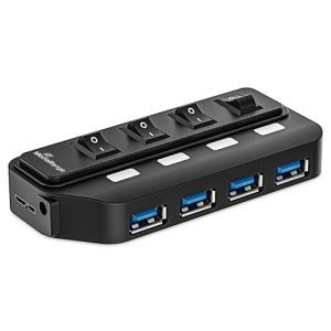MediaRange MRCS505 USB 3.0 Hub 1: 4 z oddzielnymi przełącznikami, zasilanie