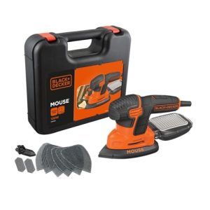 Black+Decker szlifierka trójkątna Mouse KA2500K / mocna ze zbiornikiem na kurz W zestawie z mikrofiltrem/do szlifowania nawet trudno dostępnych miejscach 1 x 120