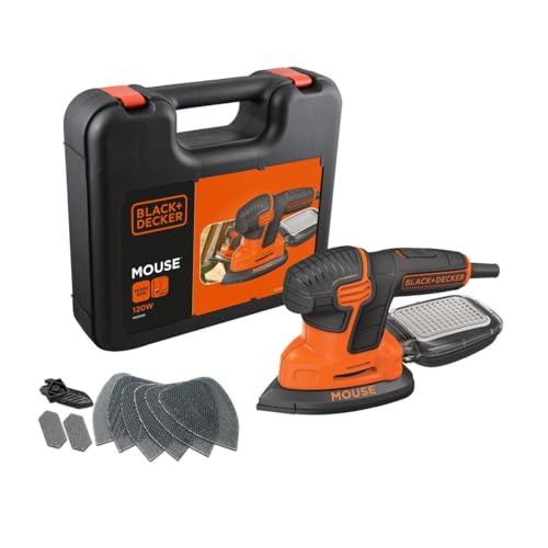Black+Decker szlifierka trójkątna Mouse KA2500K / mocna ze zbiornikiem na kurz W zestawie z mikrofiltrem/do szlifowania nawet trudno dostępnych miejscach 1 x 120 - obrazek 1