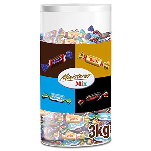 Miniatures Mix batonik czekoladowy Mars, Snickers, Bounty, Twix 296 batoników w pude?ku (1 x 3 kg) - obrazek 1