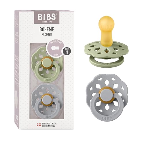 Bibs Dwupak Boheme Smoczek Uspokajający Kauczuk Hevea Rozmiar S 0M+ 2Szt Sage & Cloud