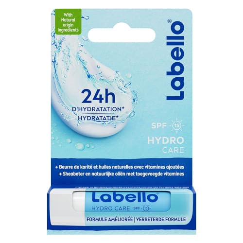 NIVEA Labello Hydro Care (1 x 5,5 ml), FPS 15 Długotrwały balsam nawilżający przez 24 godziny, pielęgnacja ust wzbogacona o naturalne olejki i masło shea - obrazek 1