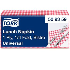 Tork Bistrored 509359 serwetka na lunch, składana 1/4, 1 warstwowa, 33 cm x cm, 8 400 serwetek