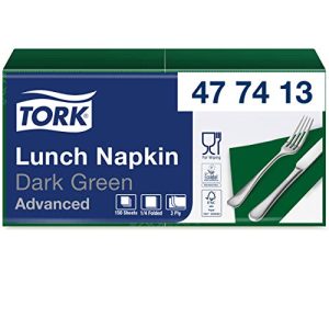 Tork 477413 Soft serwetki obiadowe ciemnozielone / 3 warstwowe, chłonne papierowe w kolorze zielonym wszechstronne zastosowanie zaawansowana jakość 10 x 150 serwetek (1500) 32,6 33 cm (szer. dł.) składane 1/4 Tork 477413 Soft serwetki obiadowe ciemnozielone / 3 warstwowe, chłonne papierowe w kolorze zielonym wszechstronne zastosowanie zaawansowana jakość 10 x 150 serwetek (1500) 32,6 33 cm (szer. dł.) składane 1/4