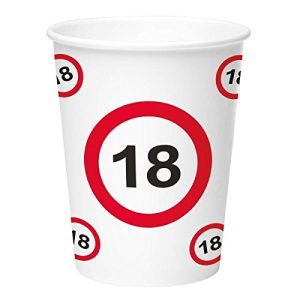 Kubeczki papierowe, 18 Traffic Birthday, 350 ml, 8 sztuk Kubeczki papierowe, 18 Traffic Birthday, 350 ml, 8 sztuk