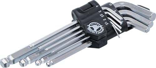 BGS Diy 815 Zestaw kluczy kątowych gniazdo sześciokątne / z kulką 1,5 10 mm 9 szt.