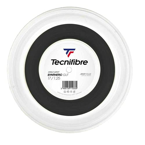 Tecnifibre 200M SYNTHETIC Gut 1.25 linka tenisowa dla dorosłych, czarna, pojedyncza