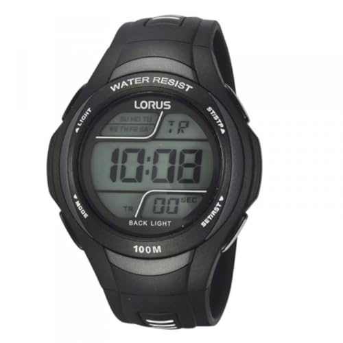 Lorus Sportowy zegarek męski chronograf stal szlachetna i tworzywo sztuczne z paskiem uretanowym, szary, sport