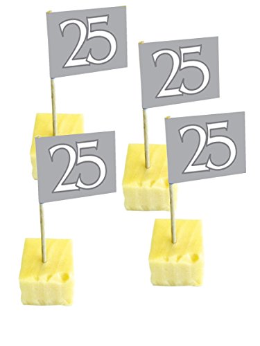 50 szaszłyków imprezowych 25 srebrne wesele - obrazek 1