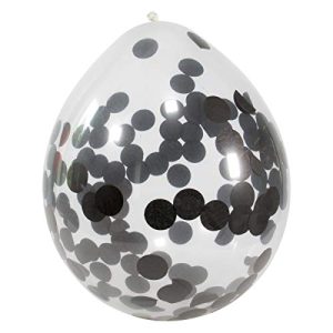 Balony, konfetti, 12′, czarne, 4 sztuki Balony, konfetti, 12′, czarne, 4 sztuki