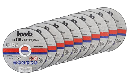 kwb Tarcze tnące cienka szlifierka kątowa 115 mm tarcza do cięcia stali nierdzewnej INOX puszka przechowywania wraz z zatyczkami uszu ABM. x 1 22,23, Ø - obrazek 1