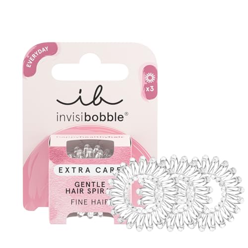 Invisibobble Spiralne Gumki do Włosów, Przezroczyste Extra Care Crystal Clear x3 Damskie Niemarkowe