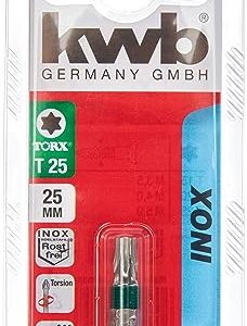 kwb Bit 25 mm TORX T25 Inox 125225 (hartowany akumulatorowo, nierdzewny, napęd ISO 1173 C 6.3)